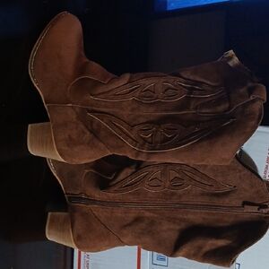 Brown Suede Combat Boots